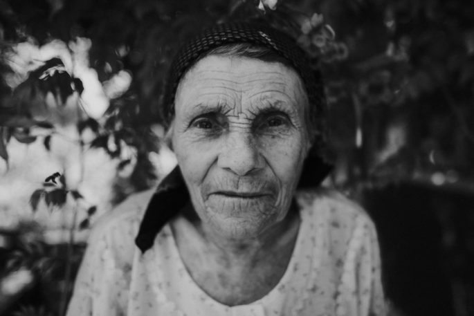 An older woman outside