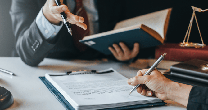 attorney reviewing documents