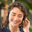 Women On Phone with Headset