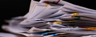 A stack of papers illustrating nursing home complaints